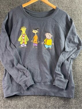 Ed Edd n Eddy Graphic Pullover Sweatshirt - Slate Blue with Characters